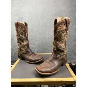 Ariat Mens Square Toe Cowboy Boots Western Camo Leather Size 9 D